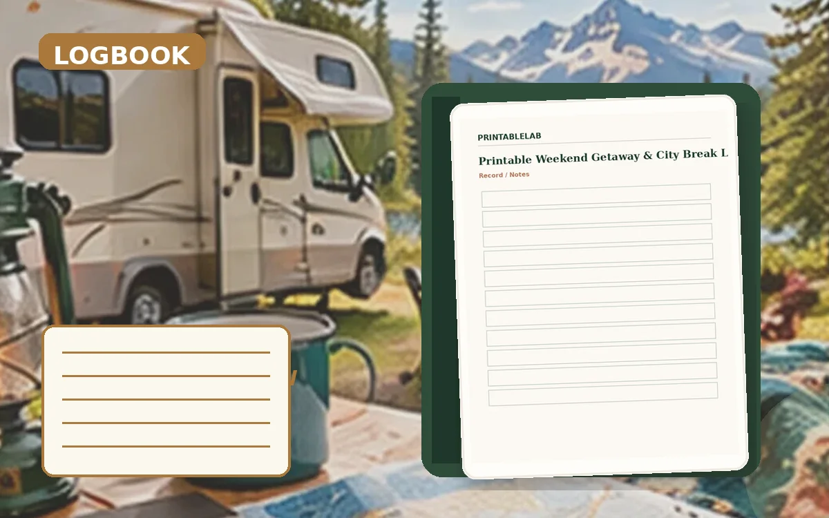 Printable Weekend Getaway & City Break Logbook cover