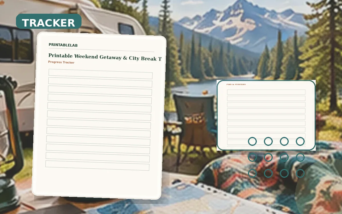 Printable Weekend Getaway & City Break Tracker cover