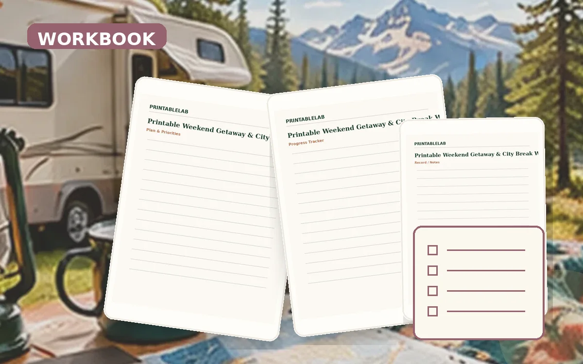 Printable Weekend Getaway & City Break Workbook cover