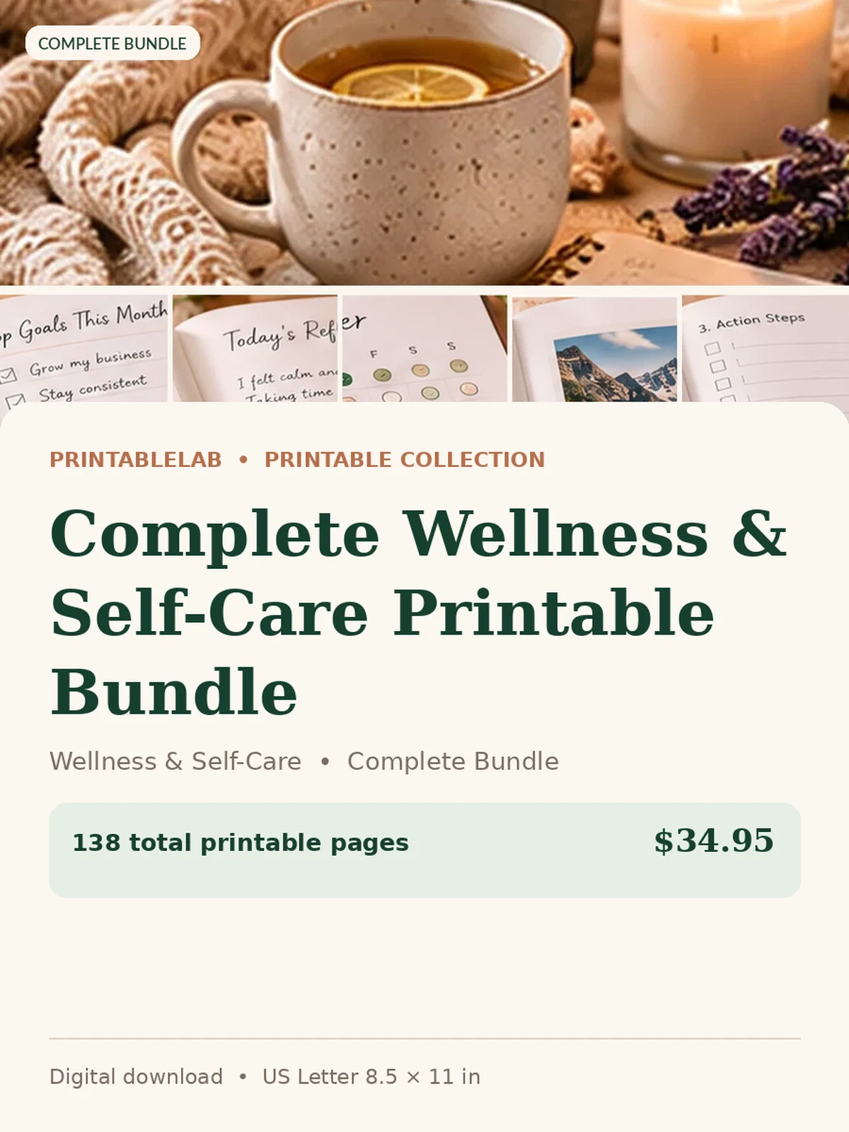 Complete Wellness & Self-Care Printable Bundle preview 1