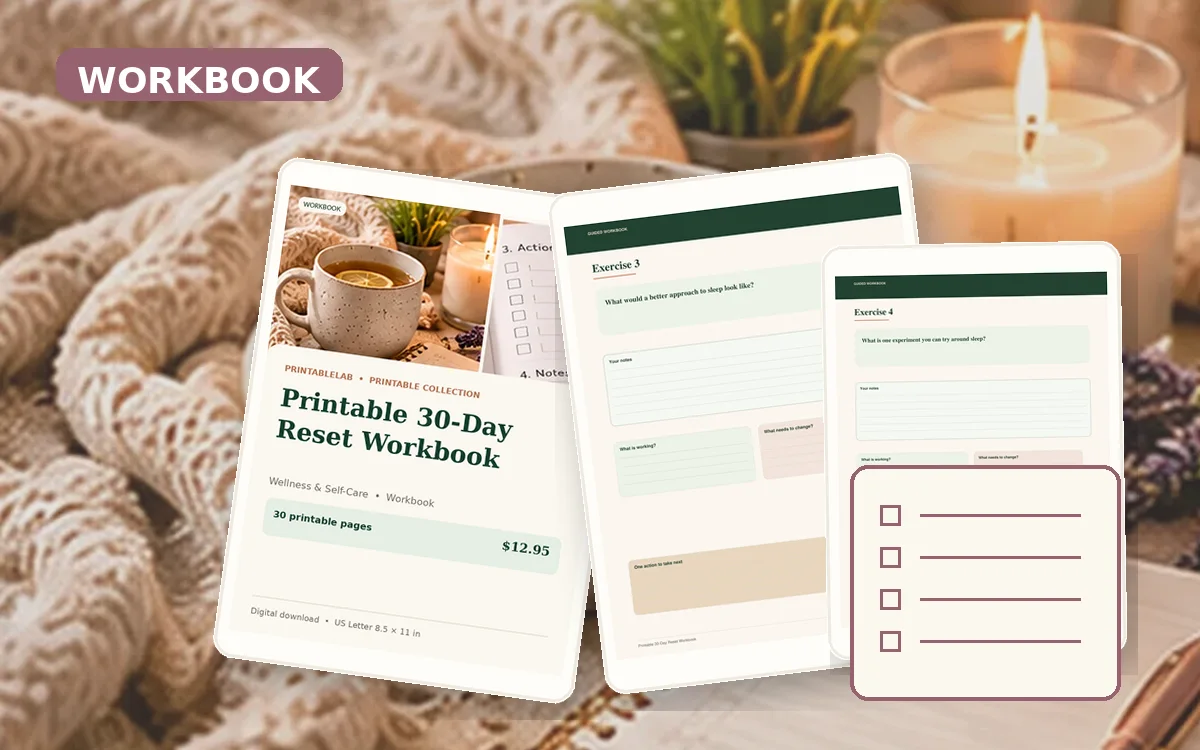 Printable 30-Day Reset Workbook cover