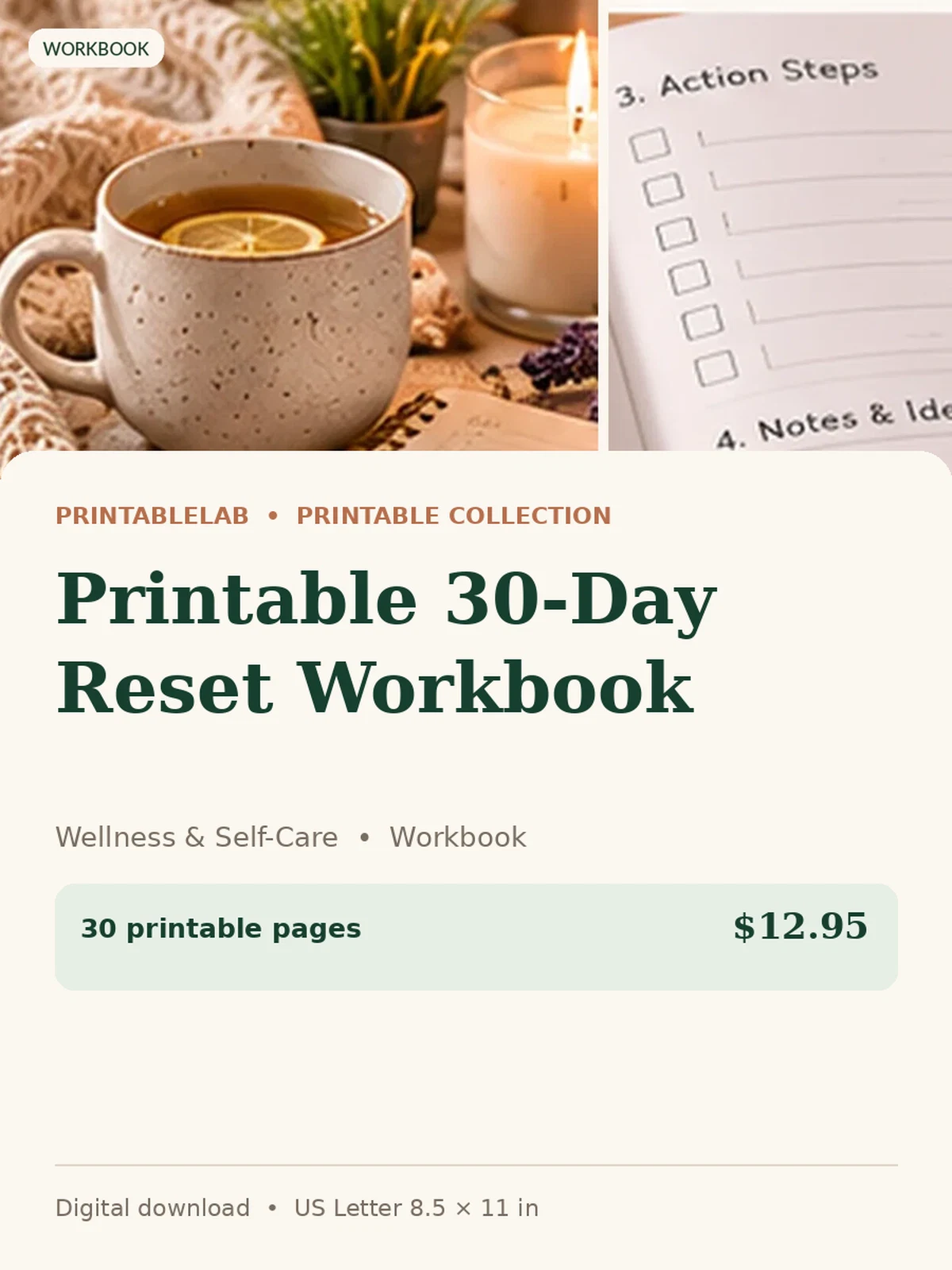 Printable 30-Day Reset Workbook preview 1