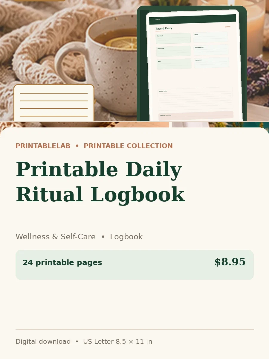 Printable Daily Ritual Logbook cover
