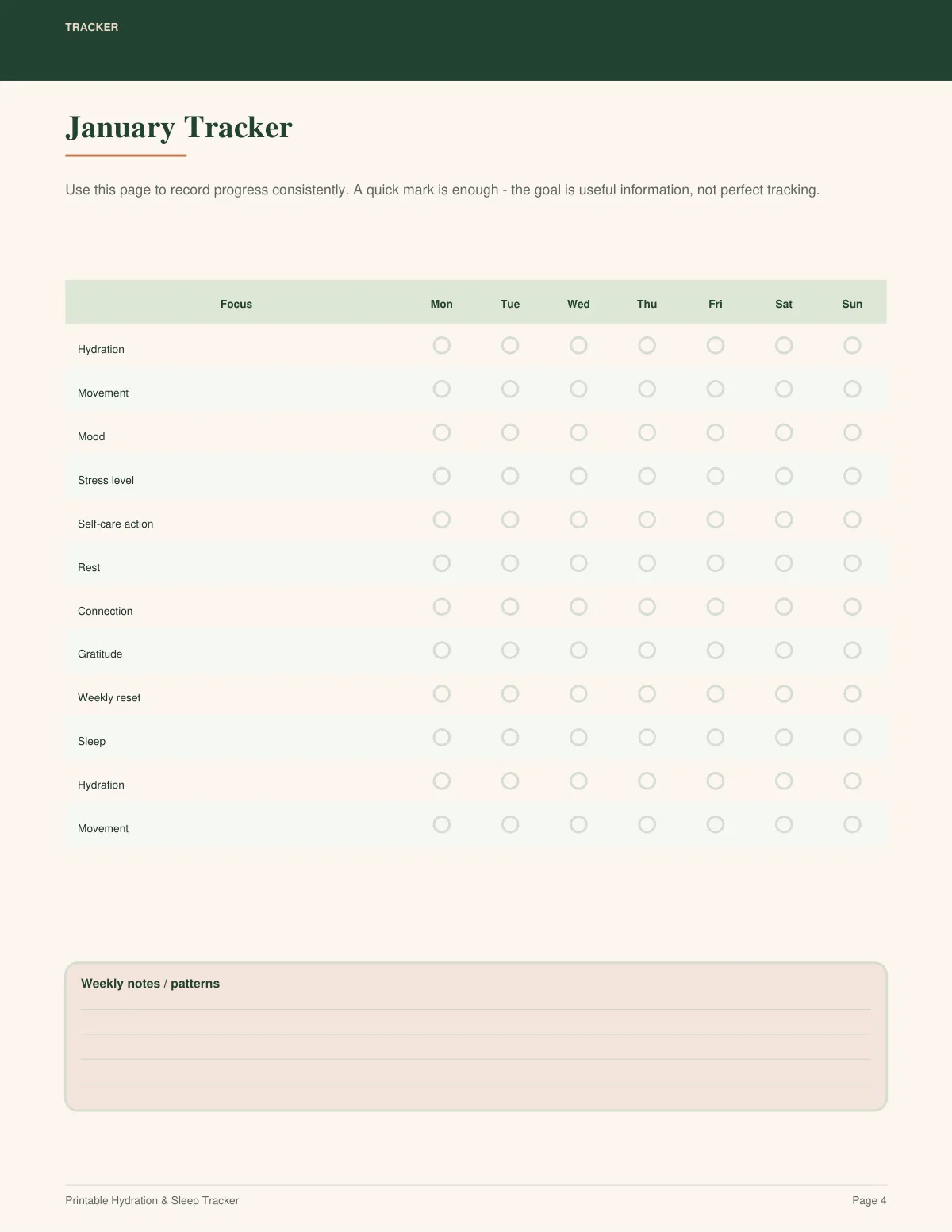 Printable Hydration & Sleep Tracker preview 3