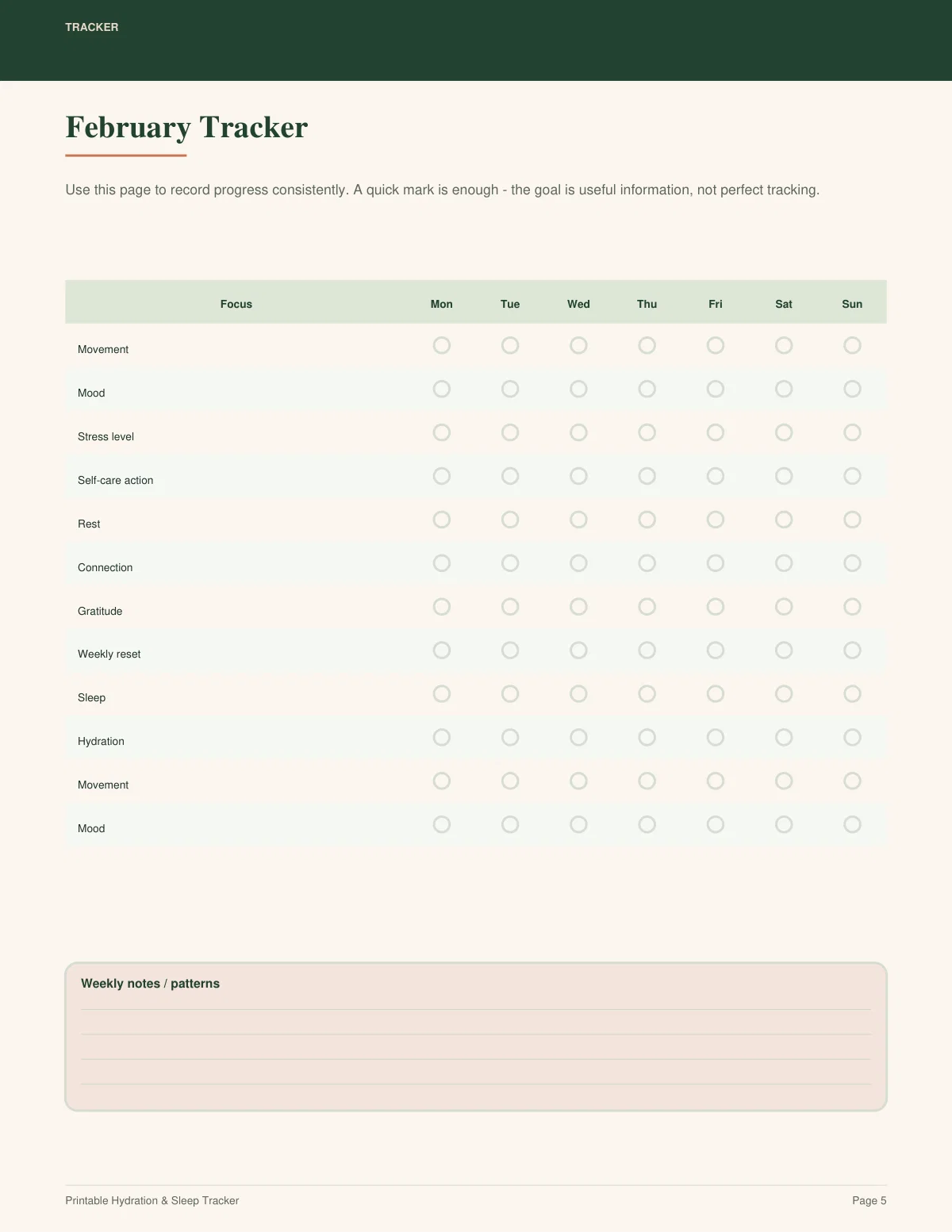 Printable Hydration & Sleep Tracker preview 4