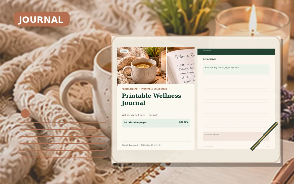 Printable Wellness Journal cover