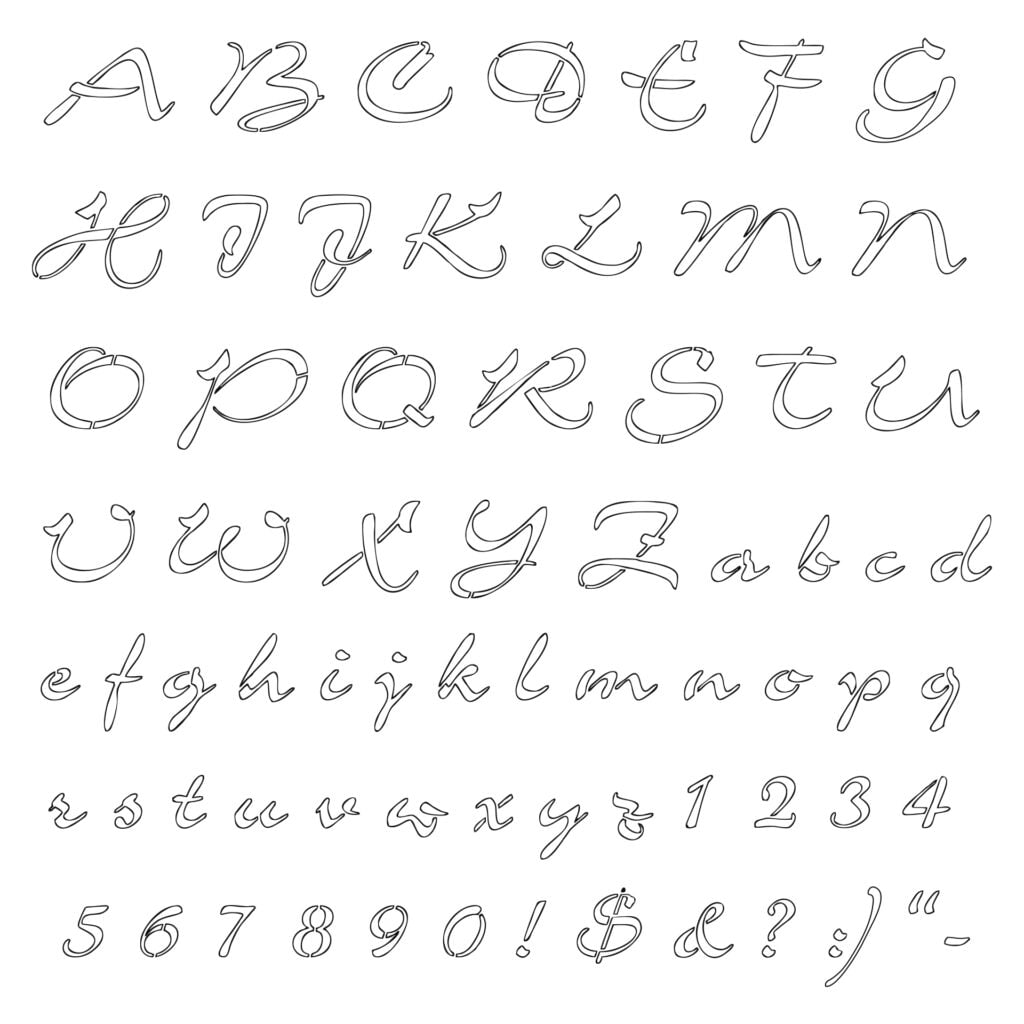 10 Best Printable Alphabet Stencils Calligraphy Letters Printablee