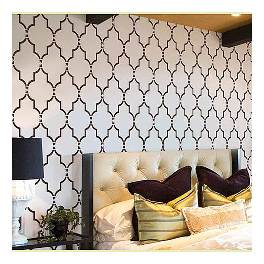 Amazon Wall Stencil Marrakech Trellis Large Stencils For Painting Walls Try Stencils Instead Of Wallpaper Modern Stencils For Wall Painting Stencil Designs For DIY Home D cor Best