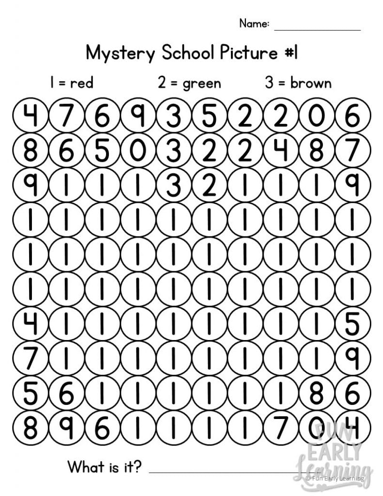 Back To School Math Mystery Pictures For Preschool And Kindergarten