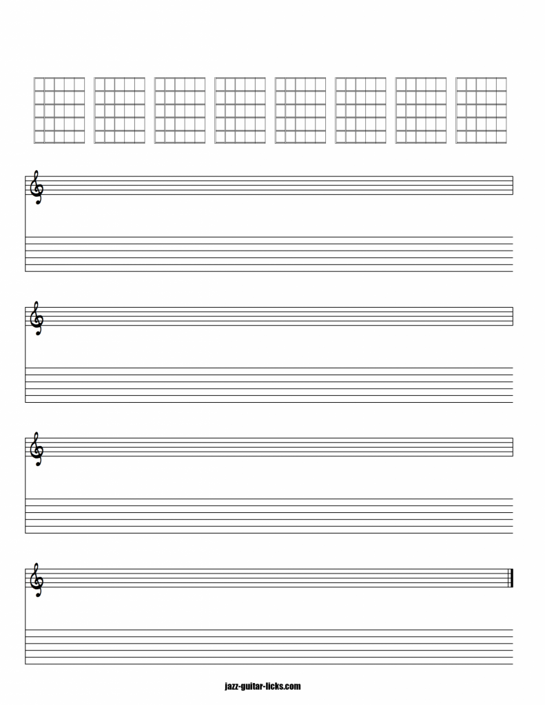 Blank Guitar Tabs Staves Music Sheets In PDF Format