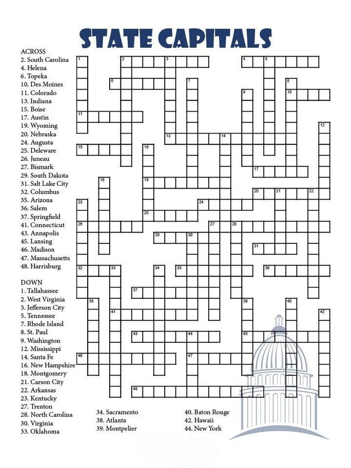 Free Crossword Puzzles Printable