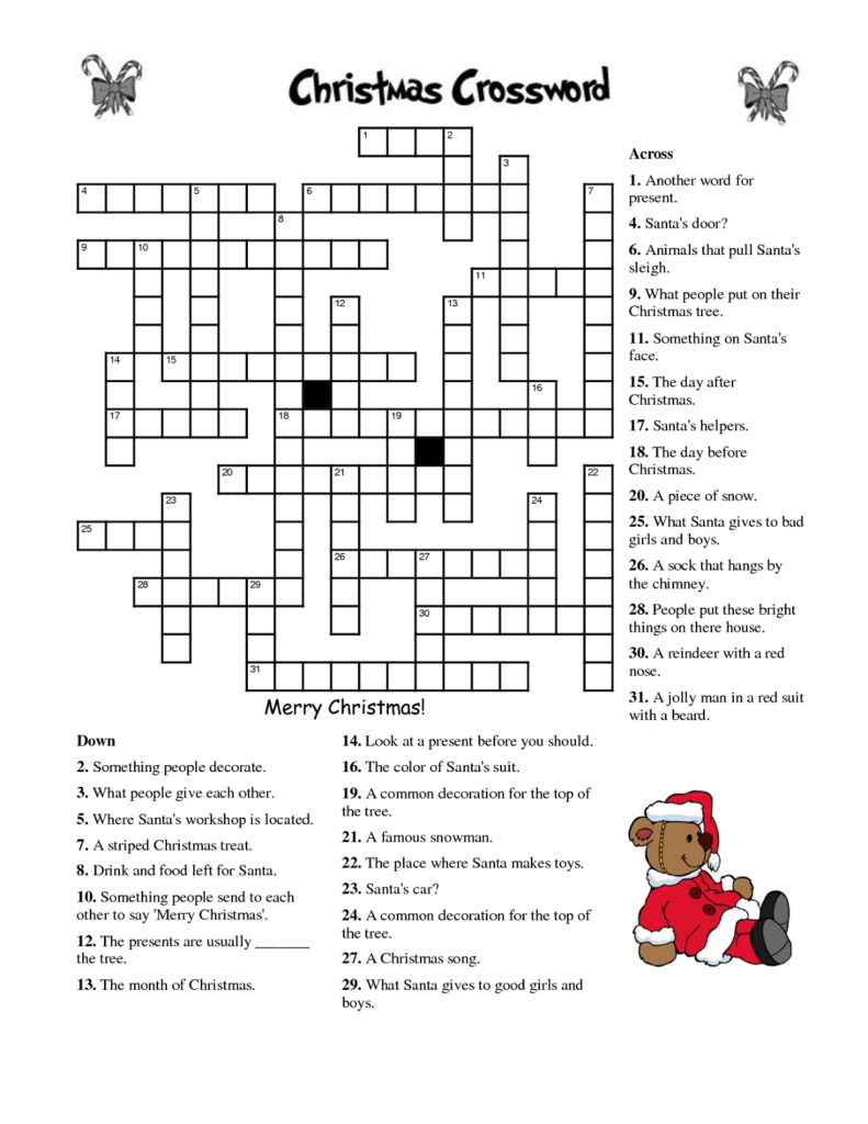 Crosswords For Kids Christmas K5 Worksheets Christmas Crossword Christmas Crossword Puzzles Christmas Worksheets