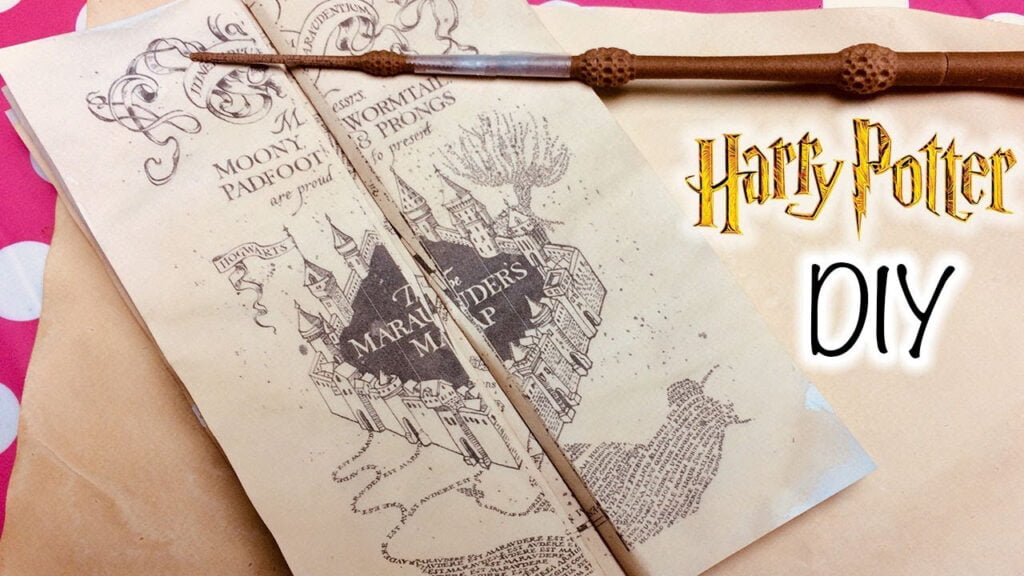 DIY Harry Potter Marauder s Map Printable And Parchment EASY DIY Paper How To Make Maraude Harry Potter Marauders Map Harry Potter Printables Harry Potter Diy