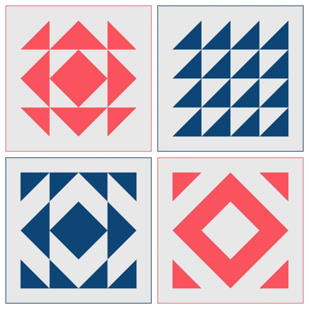 Free Modern Half Square Triangle Quilt Pattern 4 Ways