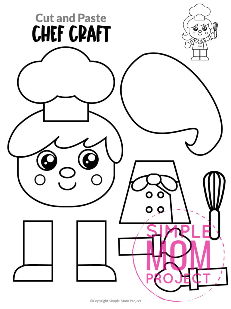 Free Printable Chef Craft Template Simple Mom Project