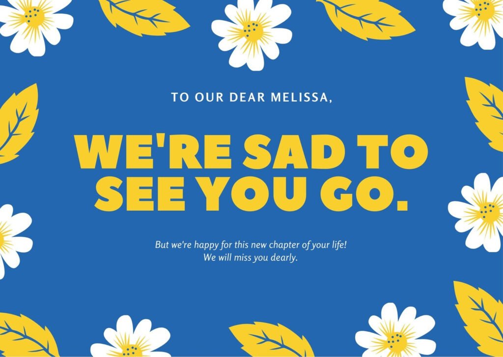 Free Printable We Will Miss You Greeting Cards