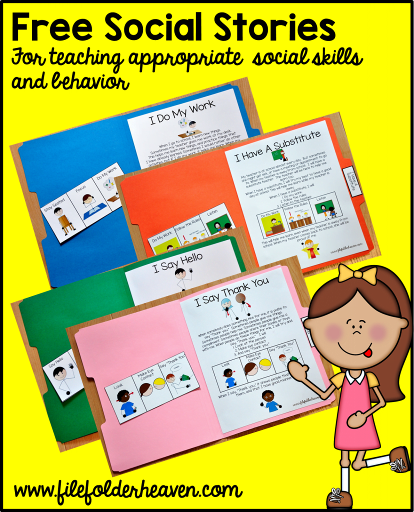 Free Printable folder Stories Simple One Page Social Stories That Teach Appropriate Social Skil Teaching Social Skills Social Skills Social Skills Lessons