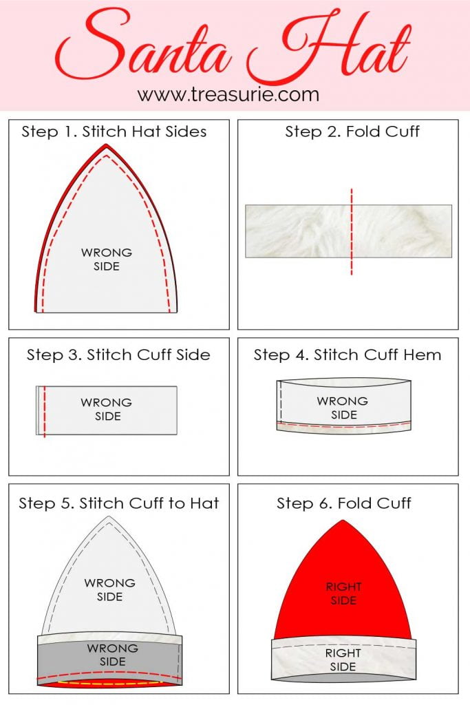 How To Make A Santa Hat Free Santa Hat Pattern TREASURIE
