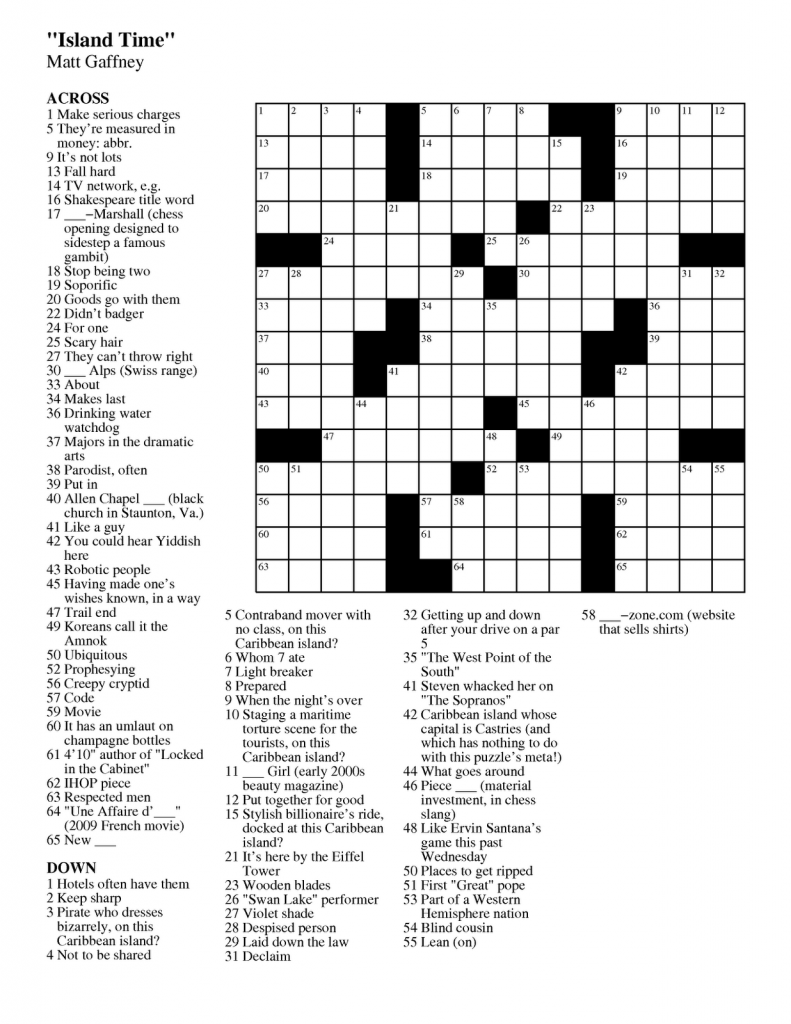 July 2011 Matt Gaffney s Weekly Crossword Contest