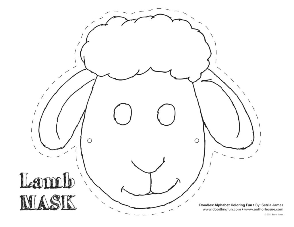 Lamb Mask theatrics kiddos play craft coloring Sheep Mask Sheep Face Animal Masks
