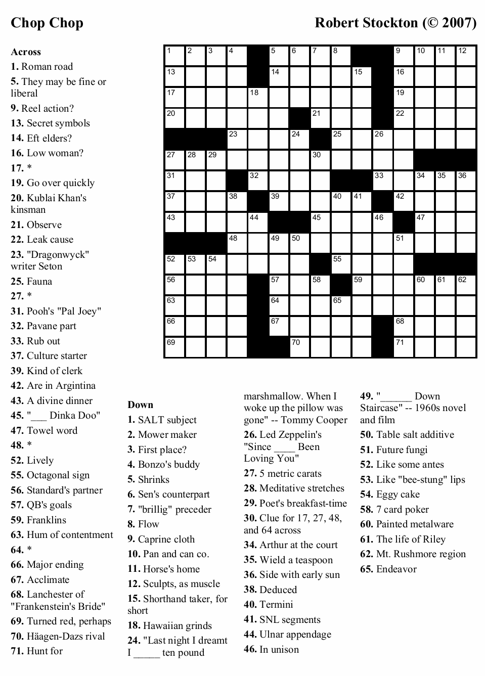 Large Print Crossword Puzzles Printable Free Printable Crossword