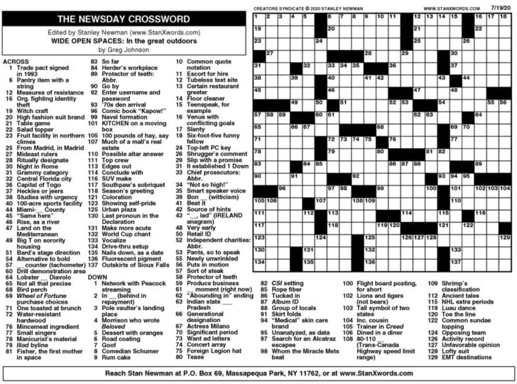 Online Crossword Puzzles Net Printable