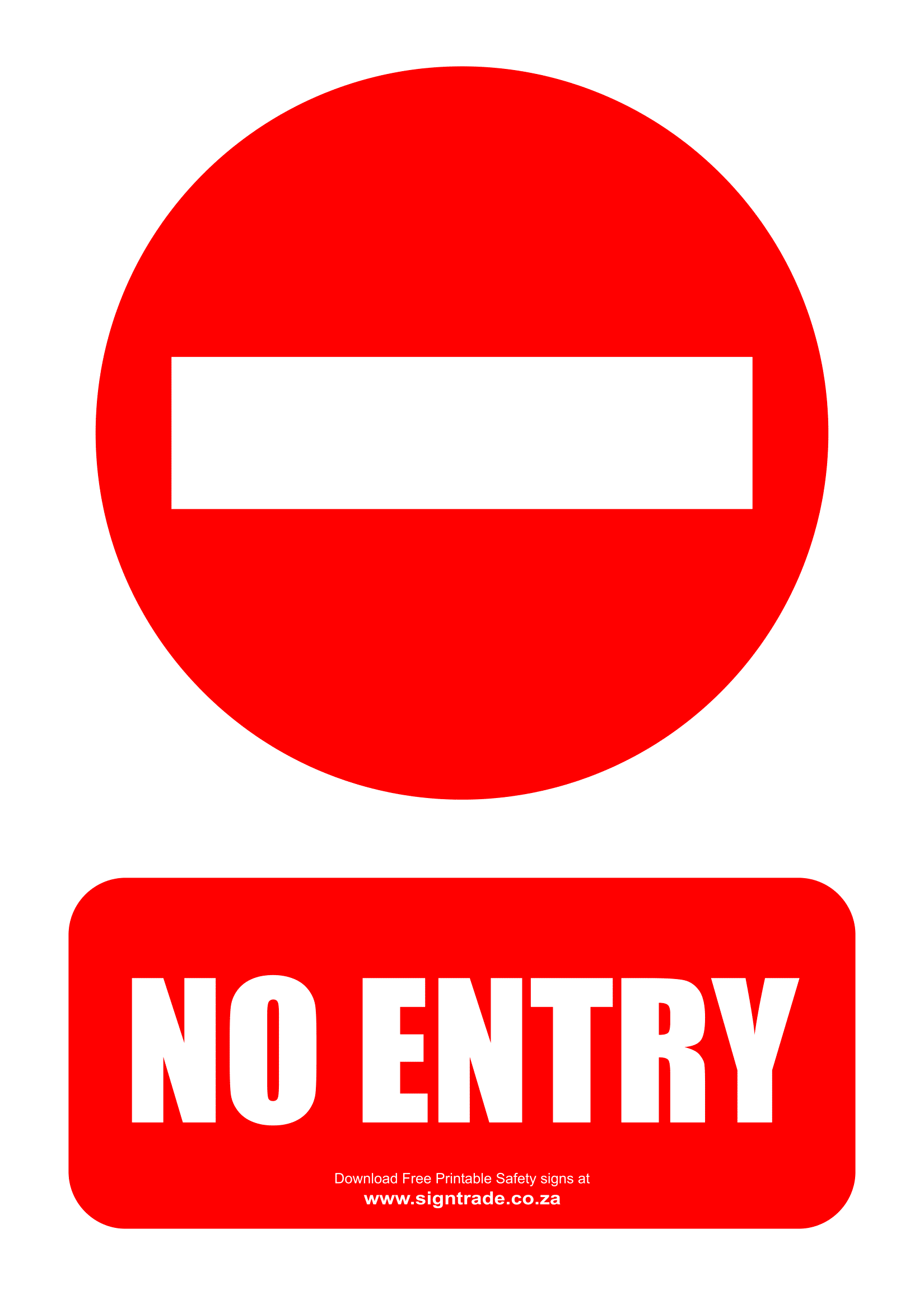 No Entry Signs Poster Template - Printable Lab