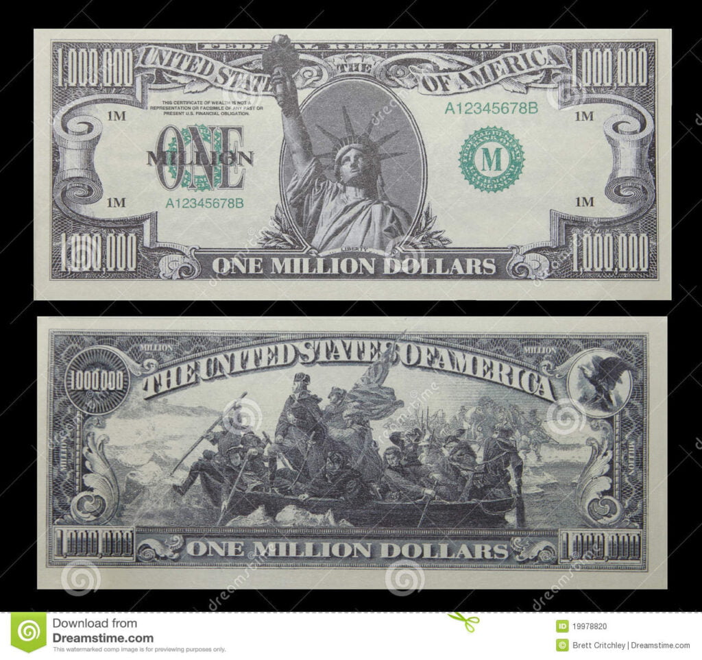 One Million Dollar Bill Money Stock Photo Image Of Money Bill 19978820
