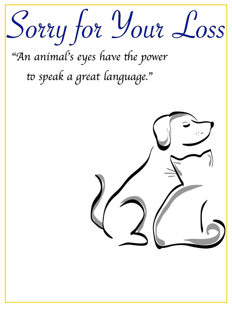 Online Pet Sympathy Card Generator Pet Sympathy Card Template
