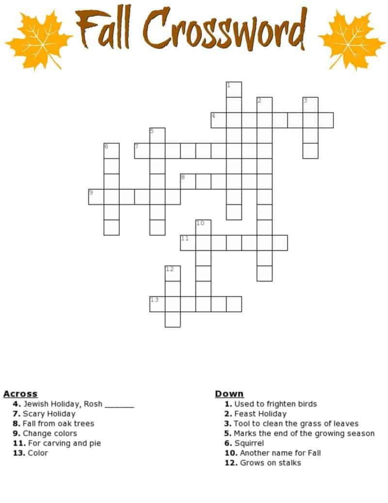 Printable Crossword Puzzle With Word Bank Printable Crossword Puzzles