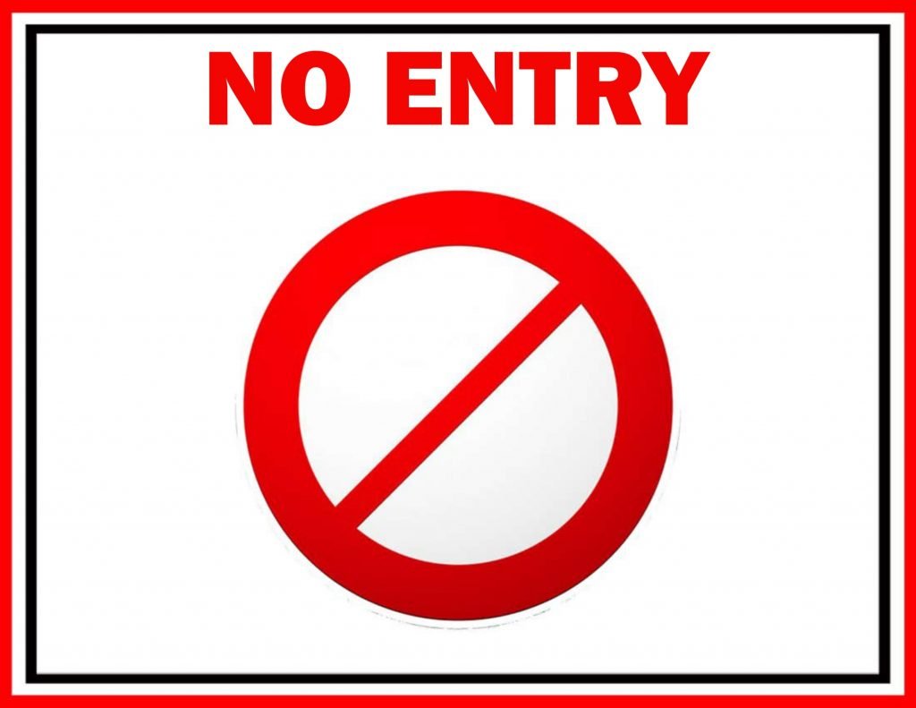 Printable No Entry Door Sign Template FREE Download