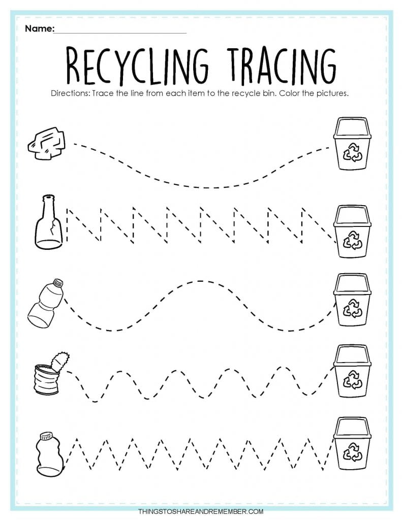 Free Printable Recycling Worksheets