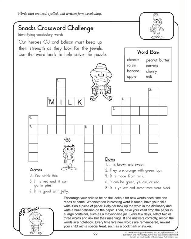 Crossword With Word Bank Printable