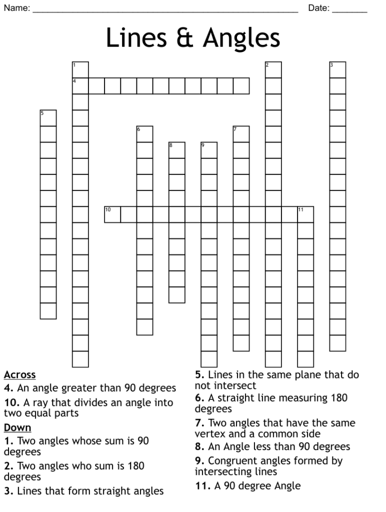 Angles Crossword WordMint