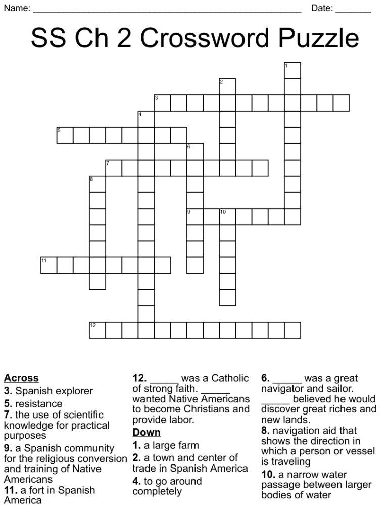 SS Ch 2 Crossword Puzzle WordMint