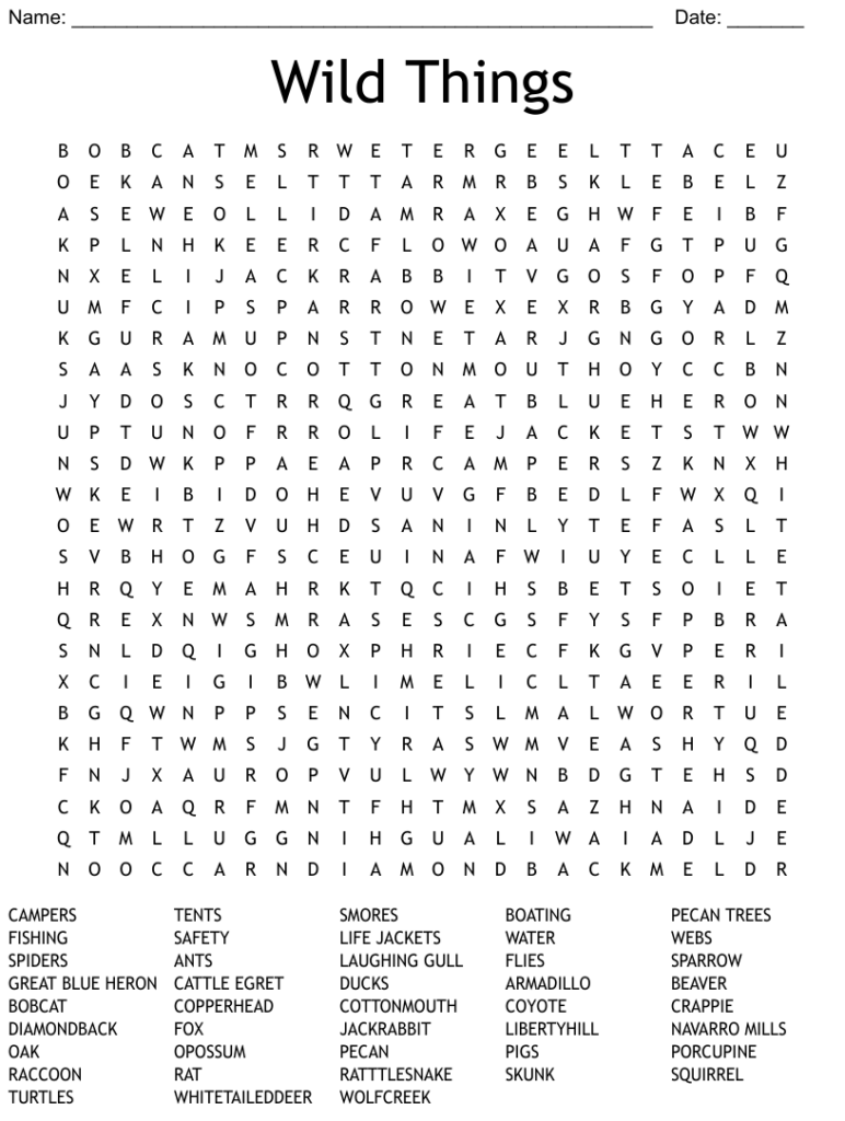 Where The Wild Things Are Crossword Printable