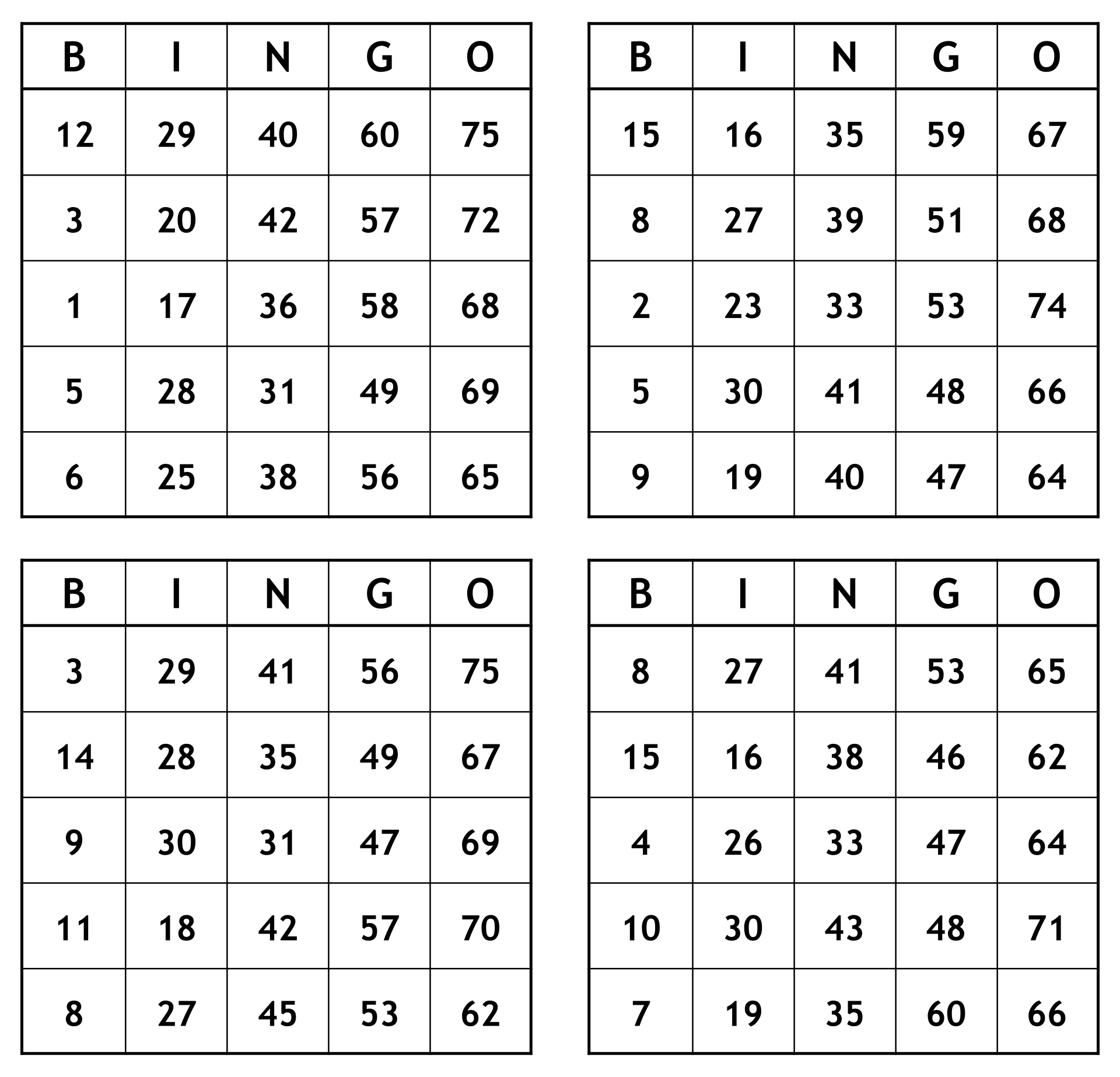 Printable Bingo Cards Free - Printable Lab