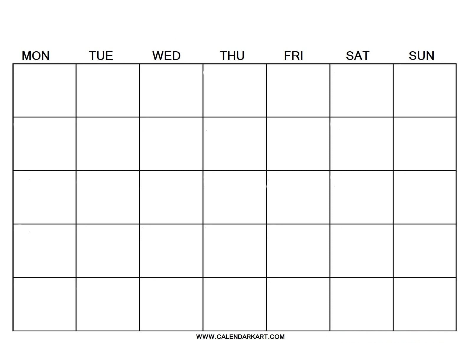 Blank Printable Editable Calendar