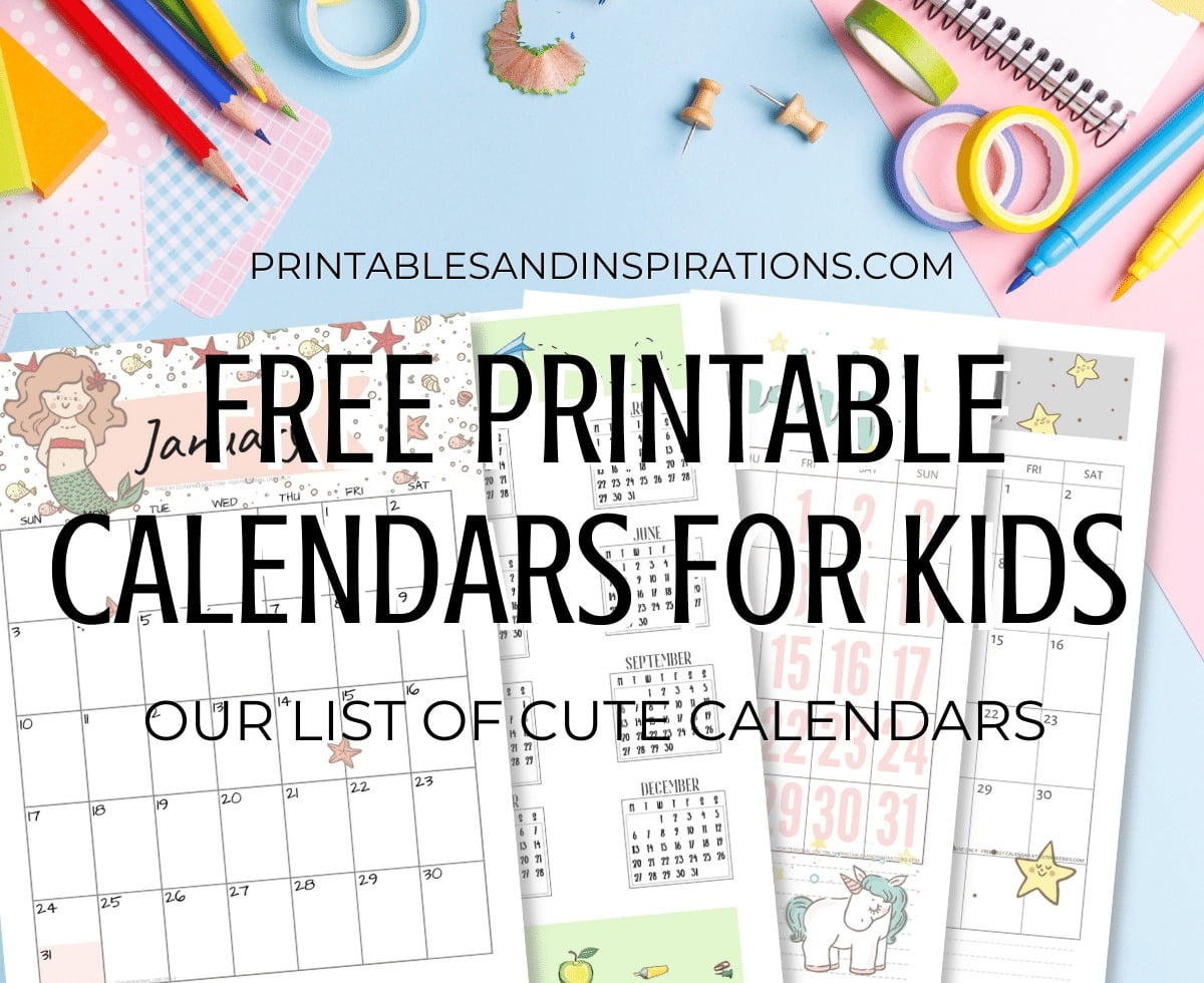 Printable Calendar Kid Friendly