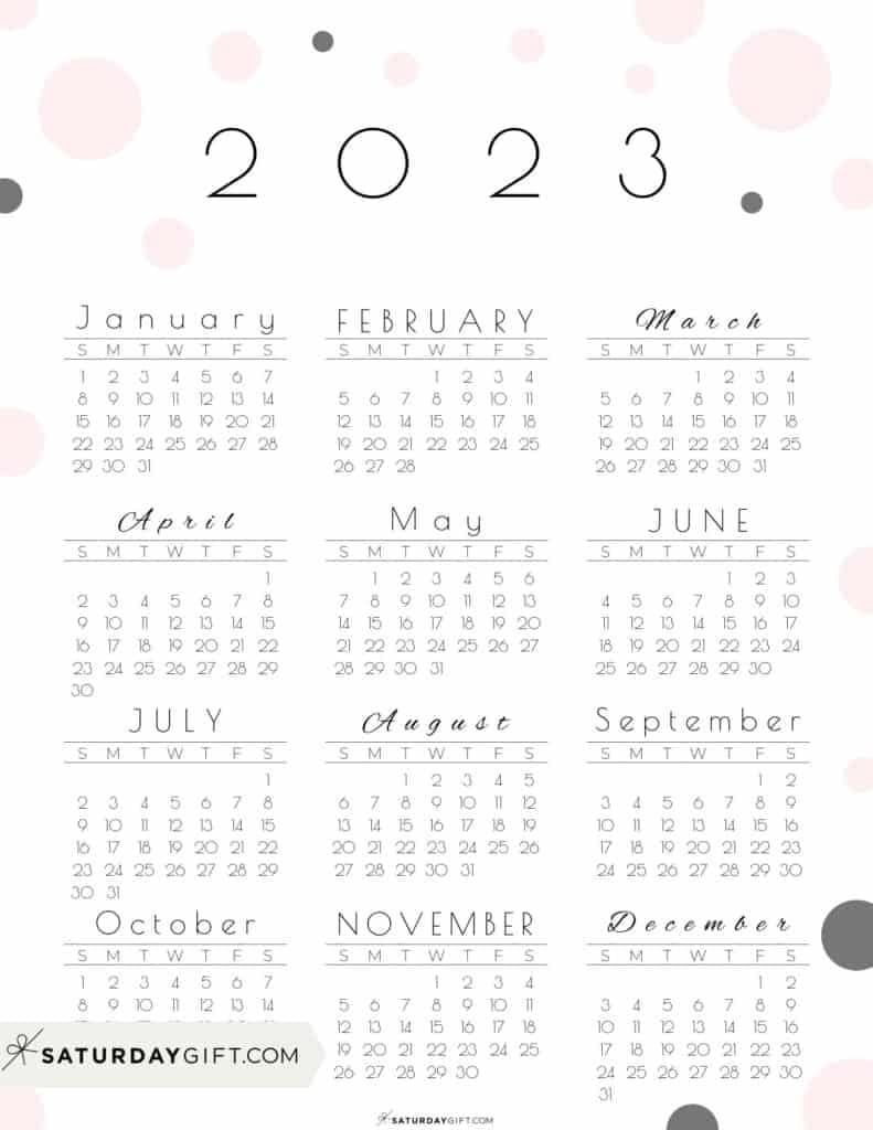 Printable Calendar 2023 Cute