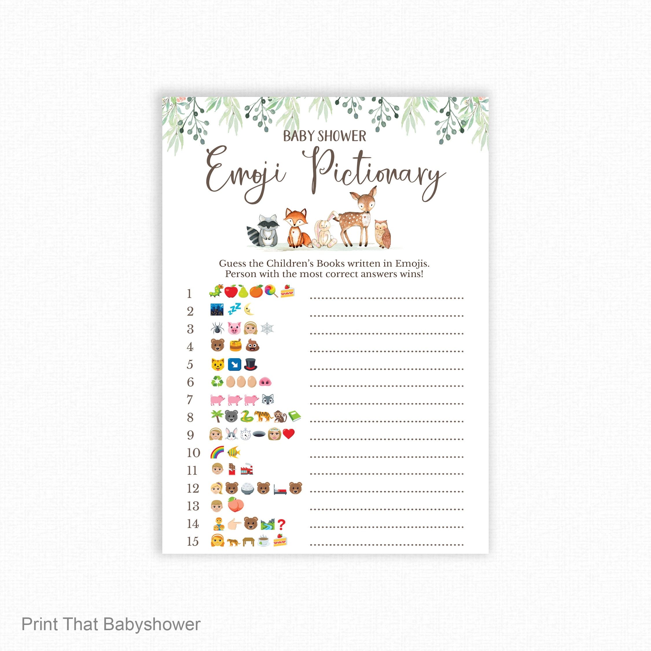 Printable Baby Emoji Game