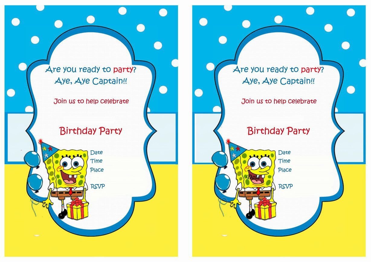 Printable Birthday Cards Spongebob Printable Lab