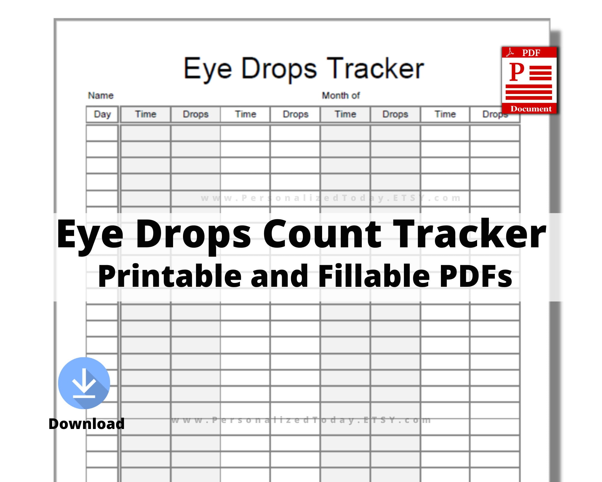 Printable Eye Drop Chart