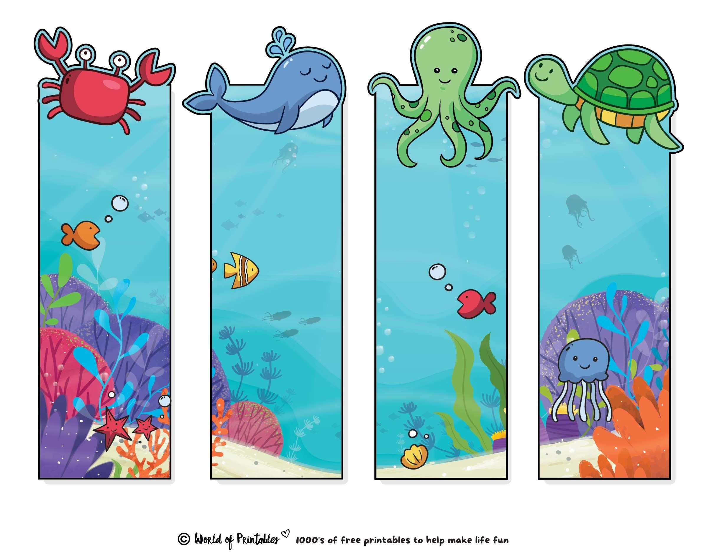 Free Printable Ocean Bookmarks