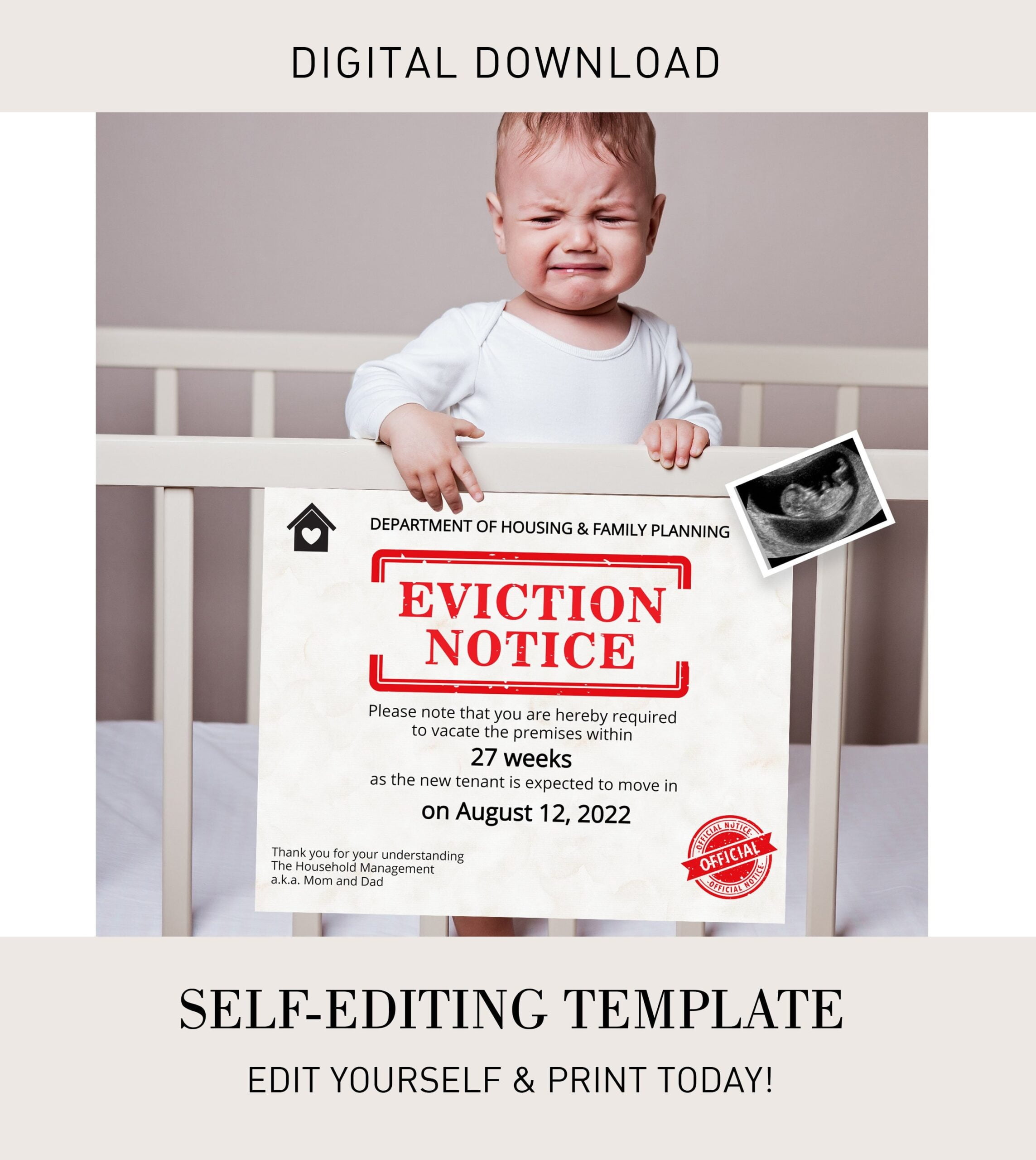 Printable Baby Eviction Notice