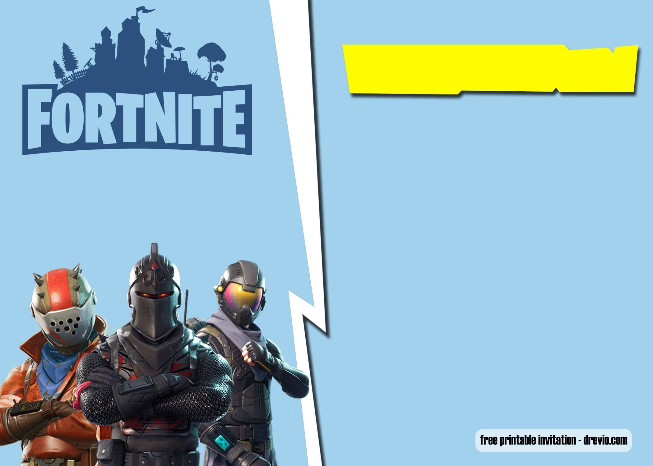 Printable Birthday Invitations Fortnite