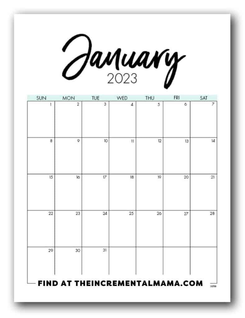Printable Calendar Pages 2023 - Printable Lab