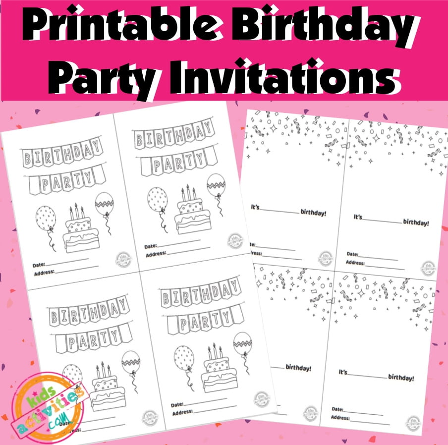 Printable Birthday Party Cards