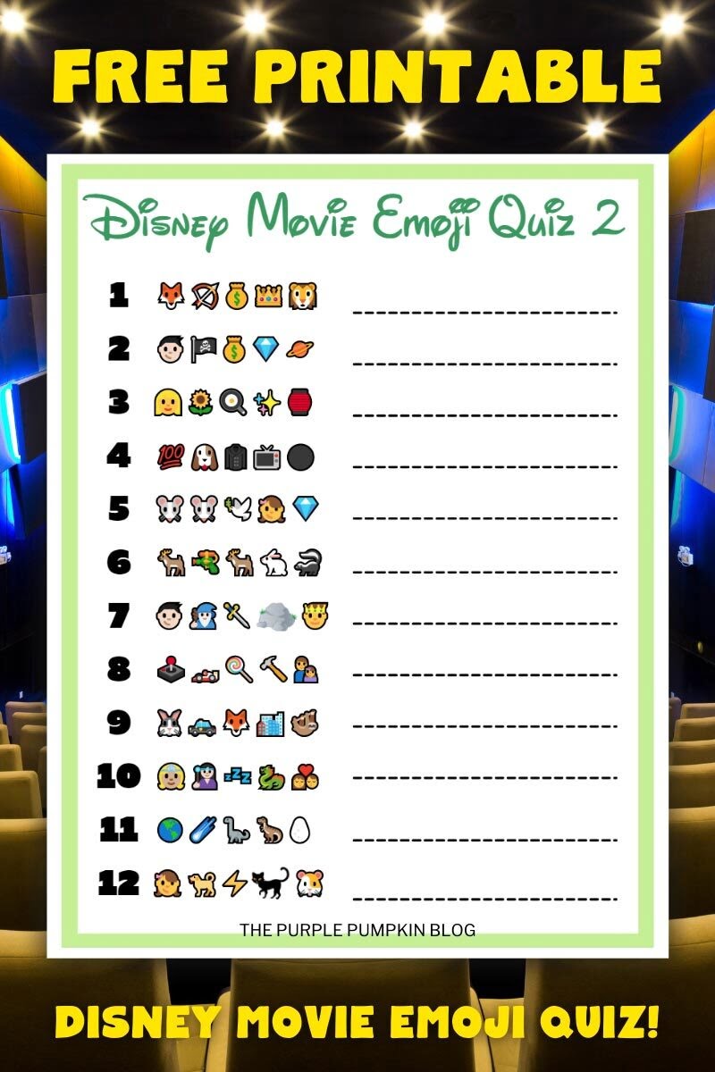 Printable Disney Emoji Quiz