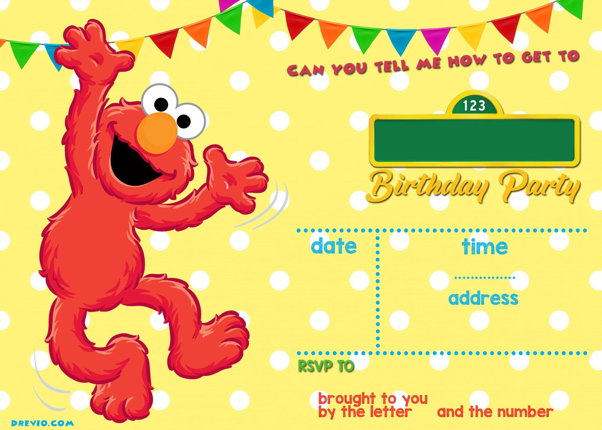 Printable Elmo Birthday Invitations